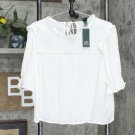 Wild Fable Women's Short Sleeve High Neck Boxy Top TARS105J Ivory L