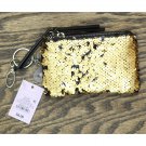 NWT Wild Fable Reversible Sequin Zip Closure Card Case 77362578 Gold Yellow Gold Yellow One Size