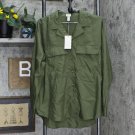 NWT A New Day Women's Long Sleeve Button-Down Utility Top 565099 S Green