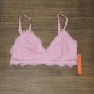 NWT Colsie Women's Lace Triangle Bralette P4617 M Peppermint Pink