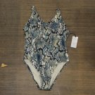NWT Shade & Shore Women's V-Neck One Piece Swimsuit AFT790 S Blue