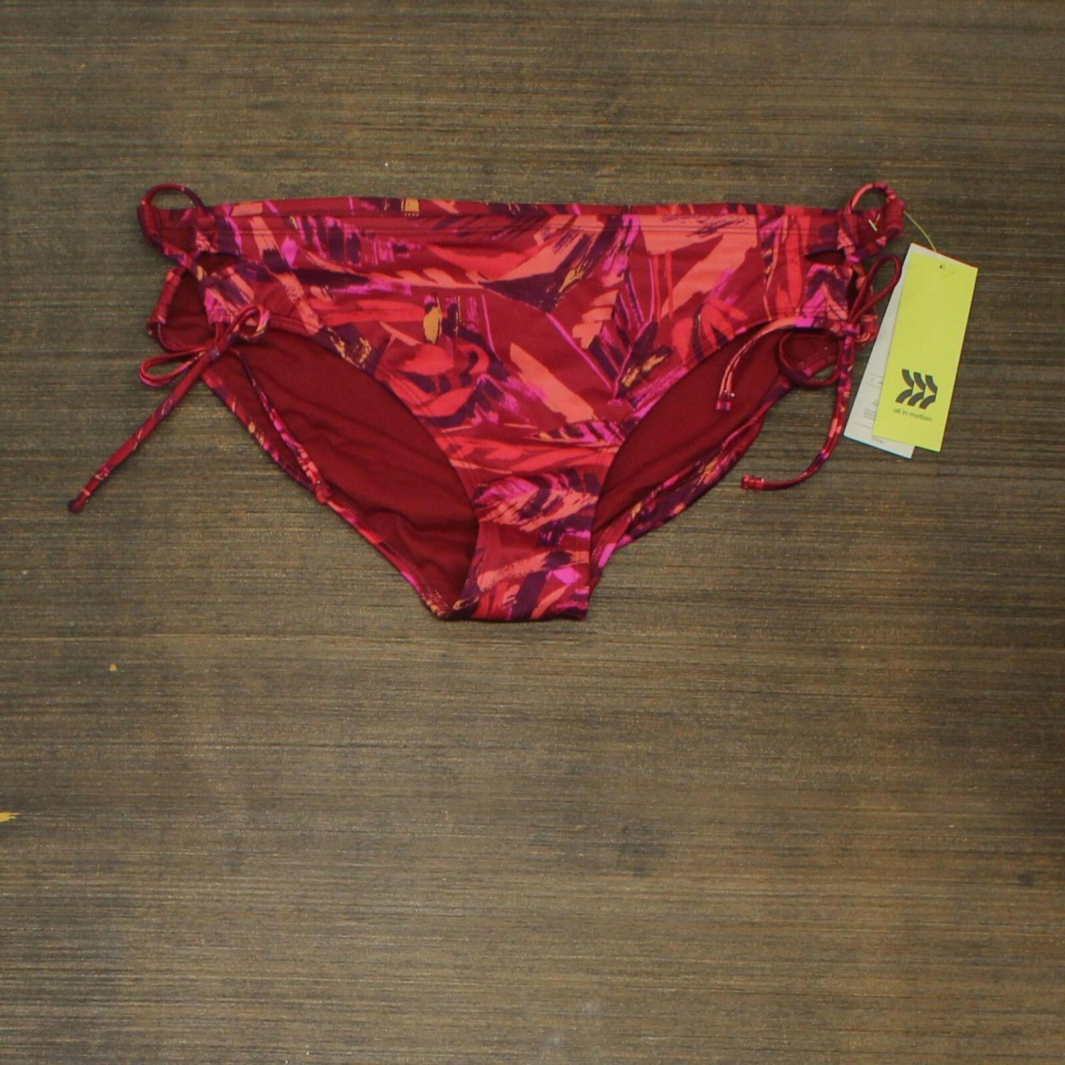 NWT All in Motion Women's Moderate Coverage Side-Tie Bikini Bottom AFW11-01 XL Red