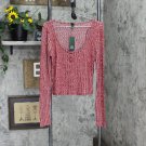 NWT Wild Fable Women's Long Sleeve Scoop Neck Cozy Henley Top 43282A0001 XXL Red