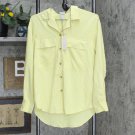 NWT A New Day Women's Long Sleeve Button-Down Utility Top 565099 M Lemon Yellow