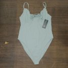 NWT Wild Fable Women's Sleeveless Tie-Front Ruffle Bodysuit TARQ048AJ S Aqua Blue