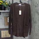 NWT Universal Thread Womens Long Sleeve Open Layering Sweater with Side Slits 556055 XS Brown