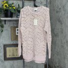 NWT Universal Thread Women's Open Stitch Crewneck Tunic Sweater 563908 XL Pink