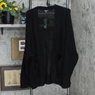 NWT Wild Fable Women's Long Sleeve Open Neck Chenille Oversized Cardigan R19-010798R XL Black