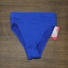 NWT Xhilaration Juniors' Ribbed High Leg High Waist Bikini Bottom AFU78B S Blue