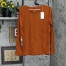 NWT A New Day Fitted Long Sleeve Crew T-Shirt 553089 XL Rust Orange