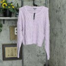 NWT Wild Fable Women's Crewneck Cropped Cable Sweater S0952 XL Lavender Purple