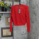 NWT Wild Fable Women's V-Neck Cropped Sweater R18-12263C S Red