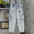 NWT Wild Fable Women's High-Rise Straight Leg Ankle Length Cargo Jeans W1487GTY 0 Acid Wash Blue