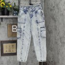 NWT Wild Fable Women's High-Rise Straight Leg Ankle Length Cargo Jeans W1487GTY 00 Acid Wash Blue