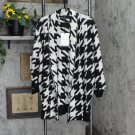 NWT Who What Wear Women's Houndstooth Print Long Sleeve Cardigan WS-232 S Exploded Houndstooth Black