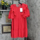 Who What Wear Women's 3/4 Sleeve Lace-Up Dress WD-815 Red L