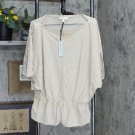 NWT Prologue Women's Batwing Short Sleeve Blouse 556515 XL Cream Ivory