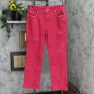 DG2 by Diane Gilman Womens Straight Leg Contract Piping Jeans Red 16