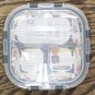 NWT Edge Kitchen 3 Section Square Glass Food Locktop Container One Size Clear / Charcoal Gray