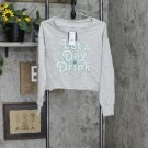 Grayson Threads St. Patrick's Day Lets Day Drink Cropped Sweatshirt Gray XS