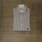 NWT Michael Kors Mens Slim-Fit Travel Stretch Dress Shirt 35S1576 L 16 1/2 34-35 16.5 in Brown Plaid