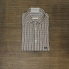 NWT Michael Kors Mens Slim-Fit Travel Stretch Dress Shirt 35S1576 5XL 22 34/35 22 in Brown Plaid