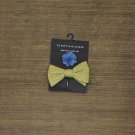 NWT Tommy Hilfiger 2-Pc. Pre-Tied Fish-Print Bow Tie & Floral Lapel Pin Set One Size Blue / Yellow