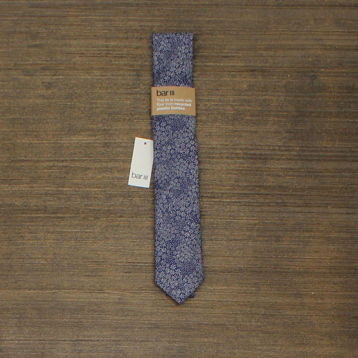 NWT Bar III Men's Floral Necktie Tie 13C22-1004 One Size Navy Blue