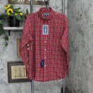 NWT Club Room Men's Regular Fit Cotton Dress Shirt 100131566MN 16 1/2 34-35 Red Navy Green