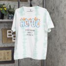 Junk Food Men's Acdc for Those About to Rock Band T-shirt White Blue Tie Dye M