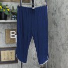 Stars Above Beautifully Soft Notch Collar Cropped Pajama Pants Navy Blue L