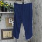 Stars Above Beautifully Soft Notch Collar Cropped Pajama Pants Navy Blue L