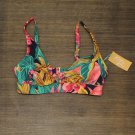 NWT Kona Sol Women's Tie-Front Bikini Top AFS02 M Floral Multicolor