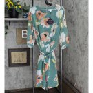 NWT Ava & Viv Women's Plus Size Floral Print 3/4 Sleeve Dress 564899 4X Green