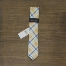 NWT Tommy Hilfiger Men's Robert Slim Plaid Pattern Linen Tie 81521011 One Size Taupe Brown