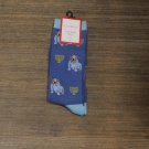 NWT Club Room Mens Hanukah Bulldog Dog Holiday Crew Socks One Size Blue