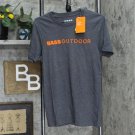 NWT Bass Outdoor Men's Lined Graphic T-shirt 3BODM0187 S Charcoal Heather Gray