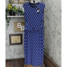 NWT Lauren Ralph Lauren Geometric Logo-Print Jersey Dress 250861642001 12 Navy / Blue