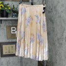 NWT Lauren Ralph Lauren Floral-Print Metallic Pleated Lined Skirt 200868607001 6 Blush Sage Pink