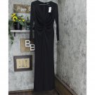 NWT Lauren Ralph Lauren Womens Nadira Twist-Front Long A-Line Gown Dress 6 Black