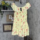 NWT Lauren Ralph Lauren Womens Floral Crinkled Cotton Dress 250868608001 8 Yellow Sage Multi