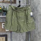 NWT Lauren Ralph Lauren Womens Pleated Linen Shorts 200871817001 14 Olive Fern Green