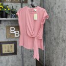 Michael by Michael Kors Womens Tie Front Wrap Top MS240BW4YP Dusty Rose Pink S