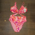NWT Jessica Simpson Women's Good Vibrations O-Ring One-Piece Swimsuit SSGV22875 L Femme Multi Pink