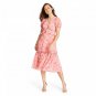 NWT Private Label Women's Lined Swing Fleur Dress PDD-030 6 Pink Melon