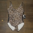 NWT DKNY Women's Animal-Print Mesh-Stripe One-Piece Swimsuit DI2MB536 14 White Multi