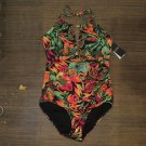 NWT Lauren Ralph Lauren Tummy-Control One-Piece Swimsuit 20259208 16 Midnight Tropical Black