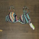 NWT Sanctuary Wavy Double-Strap Bikini Top SAWB22304-980 L Multicolor