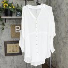 Raisins Juniors' Belize Beach Shirtdress Cover-Up J710071 White M