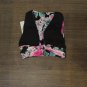 NWT Carmen Marc Valvo Floral-Print Tie-Front Cropped Bikini Top C2H440 M Black Multicolor